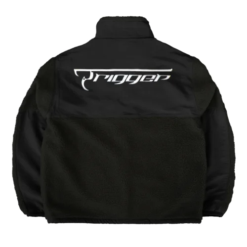 Boa fleece jacket-pistol rogo print -【trigger.】 ボアフリースジャケット