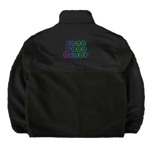 GoodWoodDaddy　レインボーテキスト Boa Fleece Jacket