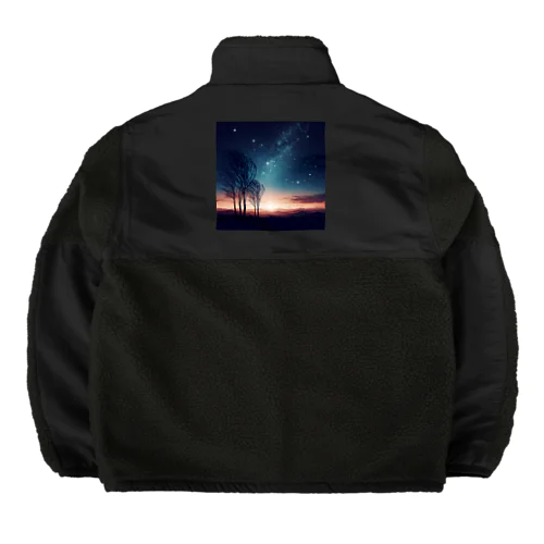 幻想的な夜空🌌 ボアフリースジャケット