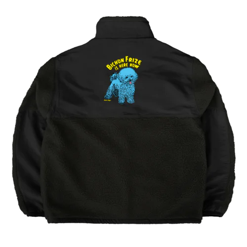 ビション・フリーゼは今ここにいる（青色） Boa Fleece Jacket