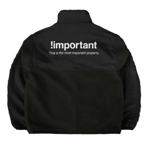 !important(白文字) Boa Fleece Jacket