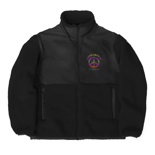 Love＆peaceシリーズRainbowcolorバージョン Boa Fleece Jacket