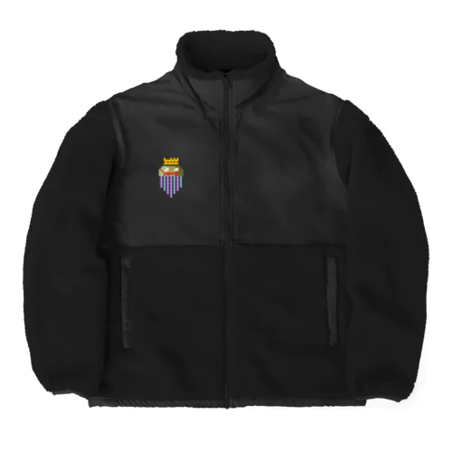 ドット絵くらげプリン(抹茶ゾンビ) Boa Fleece Jacket