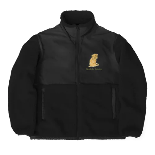 ふりむき犬(ナチュラル) Boa Fleece Jacket