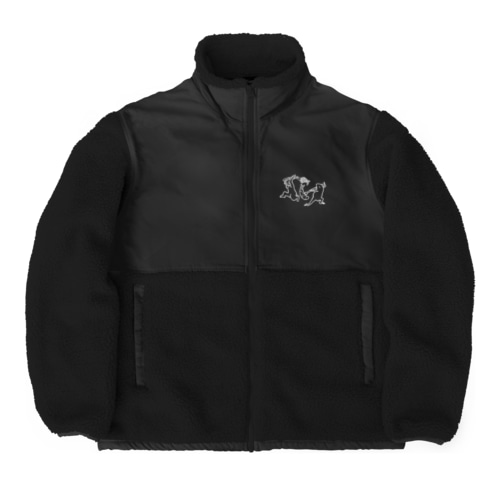 [ワンポイント]【ぎがといっしょ】《白線》 Boa Fleece Jacket