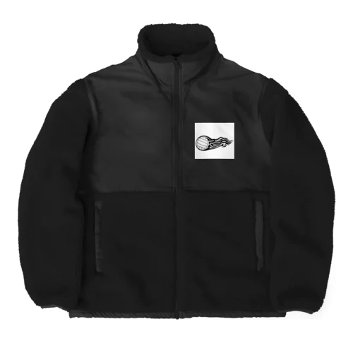 火を纏ったバレーボールの瞬間 Boa Fleece Jacket