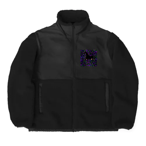 デジタルでアートな馬 Boa Fleece Jacket