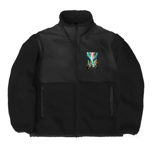 三柱龍神(運気爆上、厄除け、悪縁切り、結界)エメラルドグリーン Boa Fleece Jacket