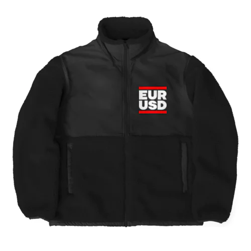 ユロドル ユーロドル EURUSD FX 為替 両替 　白字白　フォント  トレーダー　トレード　投資家 Boa Fleece Jacket