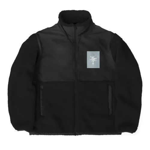 かすみ草ブーケ くすみブルーグリーン Boa Fleece Jacket