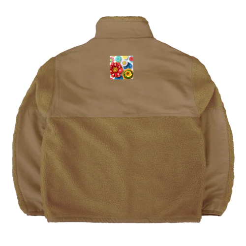 フラワー3D風 Boa Fleece Jacket