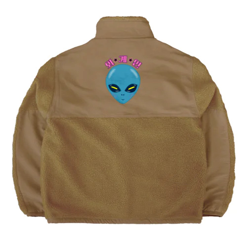 외계인(宇宙人) ハングルデザイン Boa Fleece Jacket