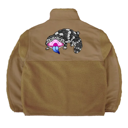 マツカサトカゲちゃんバックプリント Boa Fleece Jacket