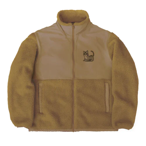 マンチカン 黒 Boa Fleece Jacket