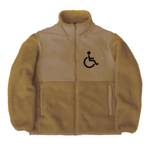 車椅子マーク（黒） Boa Fleece Jacket