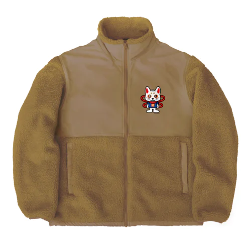 コマ犬のコマプラくん Boa Fleece Jacket