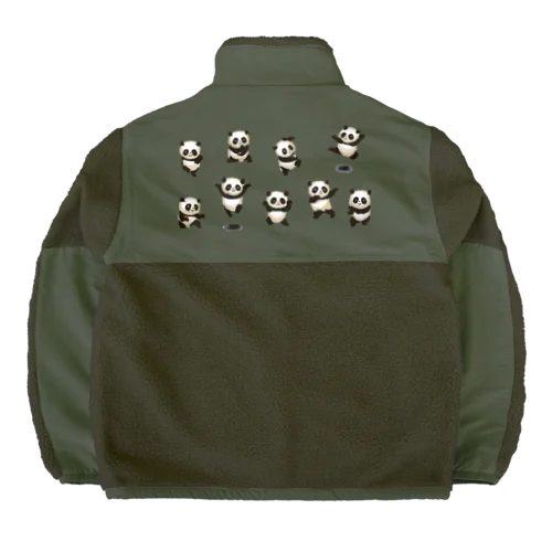 功夫のパンダちゃん（横構図） Boa Fleece Jacket