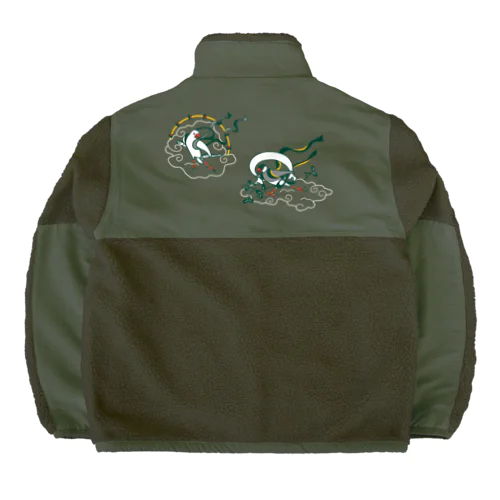 文鳥風神雷神図 Boa Fleece Jacket