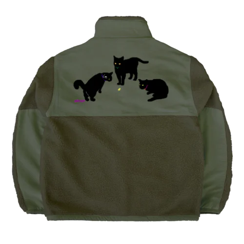 黒猫3 ボアフリースジャケット