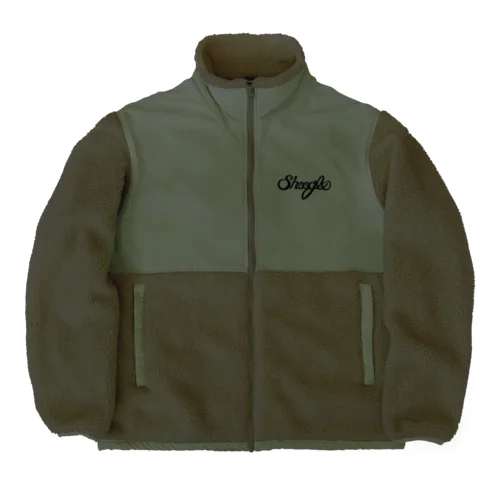 シューグル(Shoogle)ロゴ 黒字 Boa Fleece Jacket