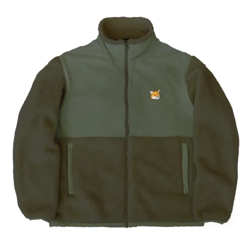 足で描いたキツネ Boa Fleece Jacket