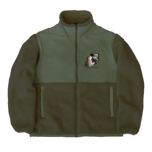 Teleworking Dog Boa Fleece Jacket
