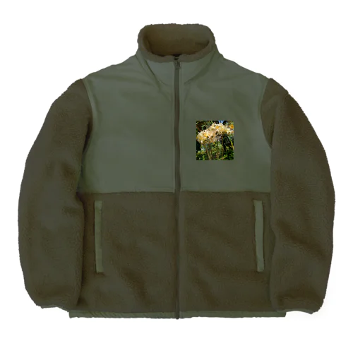 白いひがん花 Boa Fleece Jacket