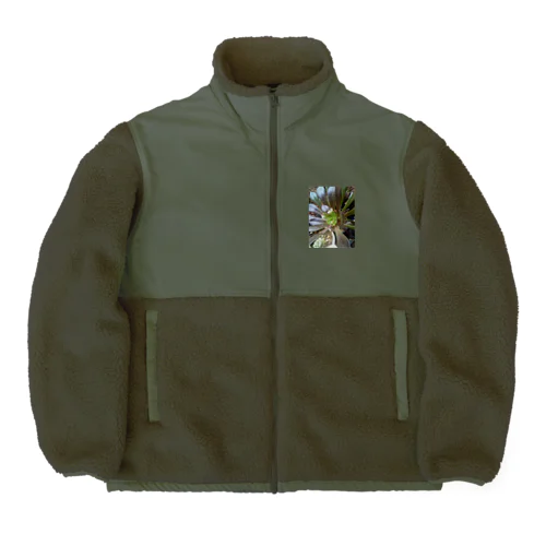 多肉植物の黒法師 Boa Fleece Jacket