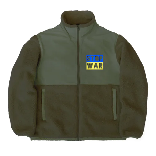 STOP WAR  Boa Fleece Jacket