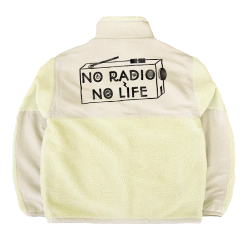 NO RADIO NO LIFE(ブラック) Boa Fleece Jacket