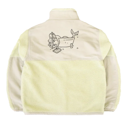 浴室でタブレットを使う人魚【くろ】 Boa Fleece Jacket