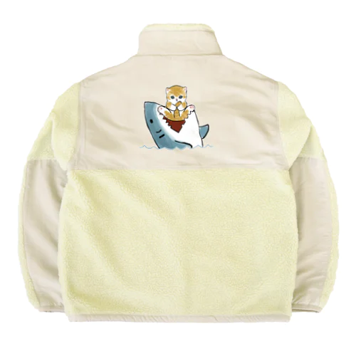 サメにゃん危機一髪 Boa Fleece Jacket