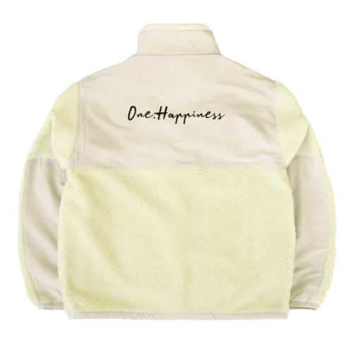 One:Happiness　ロゴデザイン Boa Fleece Jacket