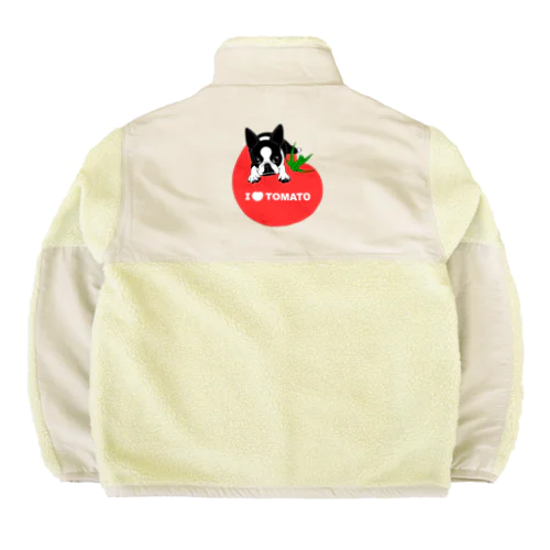 バックプリント:ボストンテリア(トマト)[v2.7.5k] Boa Fleece Jacket