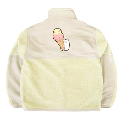アイスクリームをゲットしてご満悦のくま Boa Fleece Jacket