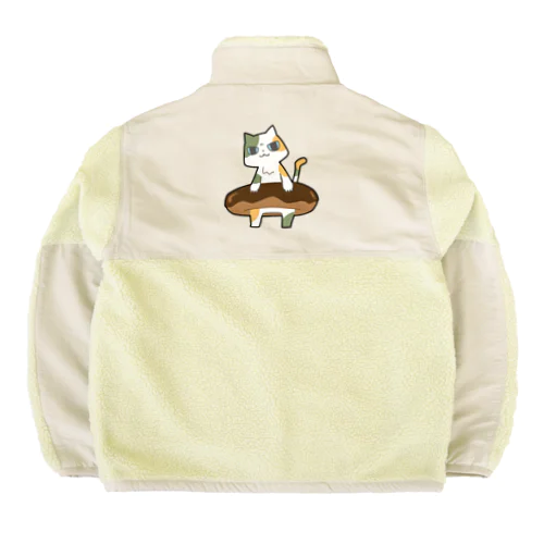 ドーナツをゲットしてご満悦の猫 Boa Fleece Jacket