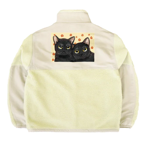 双子の黒猫 ボアフリースジャケット