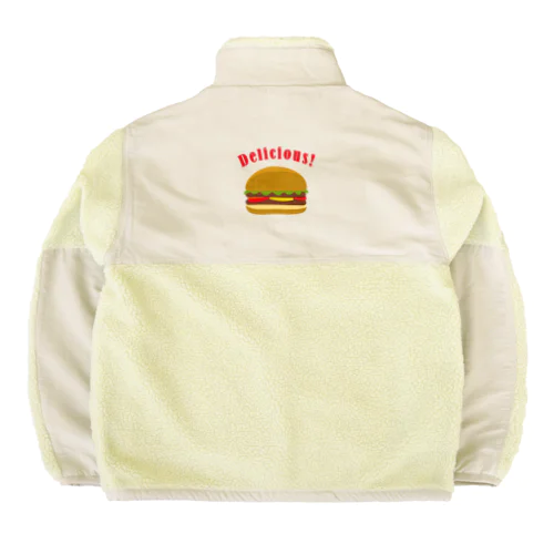 ハンバーガー002_backprint Boa Fleece Jacket