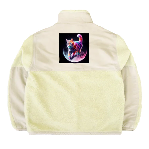 ムーンキャット【月で暮らす猫】 Boa Fleece Jacket