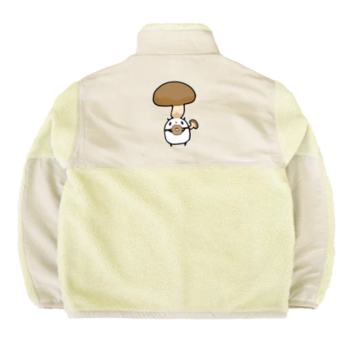 シイタケに侵食されるパンダ Boa Fleece Jacket