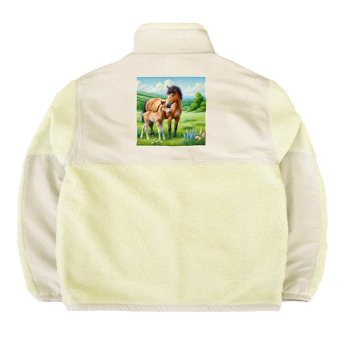 お馬の親子 Boa Fleece Jacket