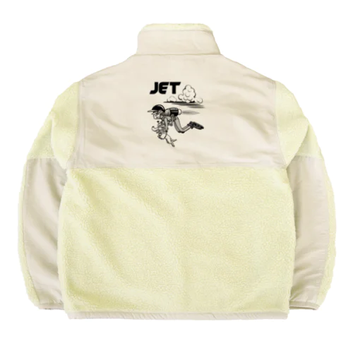 happy dog -JET- (black ink) Boa Fleece Jacket