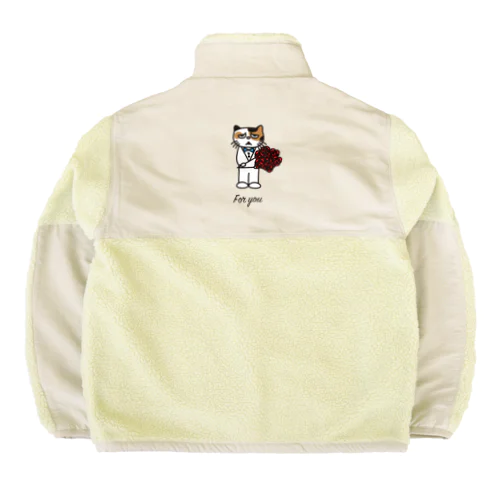 想いを伝える猫 Boa Fleece Jacket