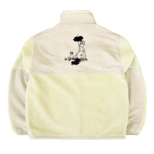 クロード・モネ「日傘をさす女」 Boa Fleece Jacket