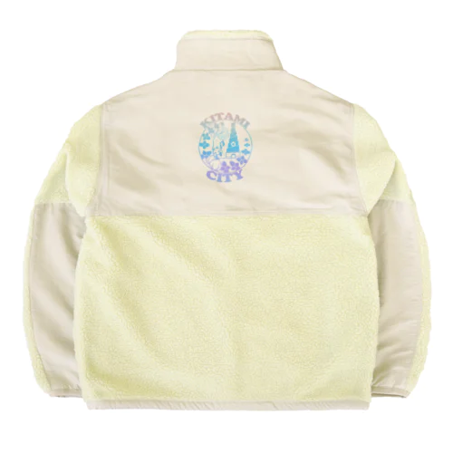 北見市イメージロゴデザイン　虹色 Boa Fleece Jacket