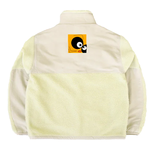 ガン見タヌキ Boa Fleece Jacket