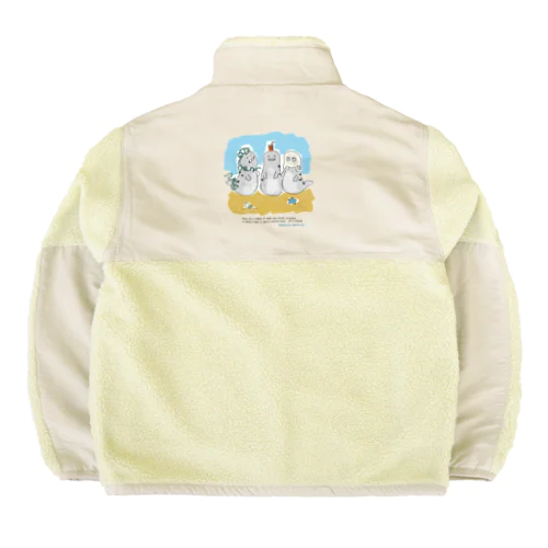 海ゴミに悩むアザラシ3兄弟 Boa Fleece Jacket