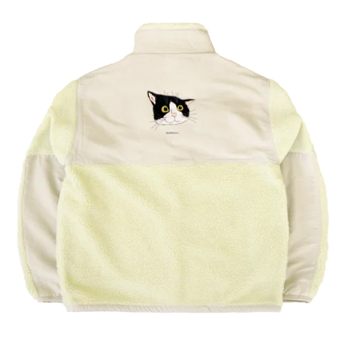 いい顔のハチワレ猫 Boa Fleece Jacket