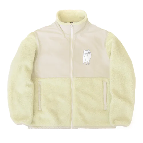 [森図鑑] まるっとミミズク（ミミズクのイラストC） Boa Fleece Jacket