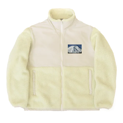 冠雪した富士山_003 Boa Fleece Jacket